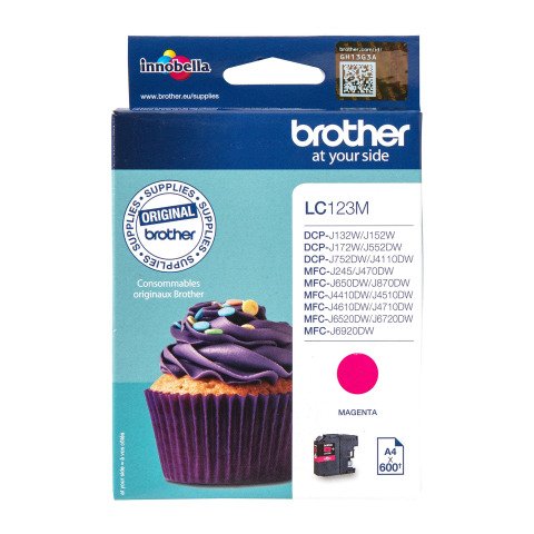 Brother LC123M cartucho original magenta (600 páginas)