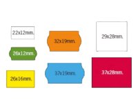 Caja de 40 rollos de 1500 Etiquetas Naranjas 26 x 12 mm