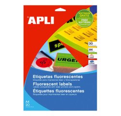 Etiquetas fluorescentes 105 x 37 mm Amarillo Apli 01595