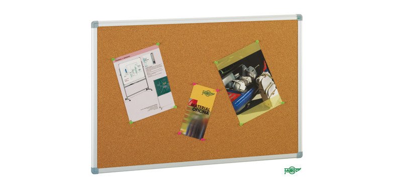 Tablero de corcho Faibo marco aluminio