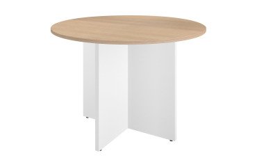 Mesa redonda 100 cm Roble claro - Pata en cruz Excellens