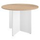 Table ronde 100 cm plateau chêne clair pieds croix Essens