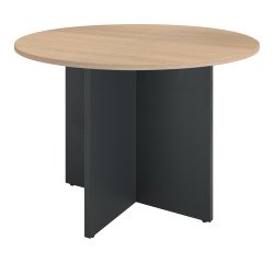 Mesa redonda 100 cm Roble claro - Pata en cruz Excellens