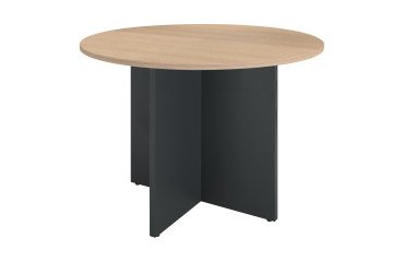 Mesa redonda 100 cm Roble claro - Pata en cruz Excellens