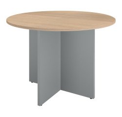 Mesa redonda 100 cm Roble claro - Pata en cruz Excellens