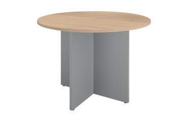 Mesa redonda 100 cm Roble claro - Pata en cruz Excellens