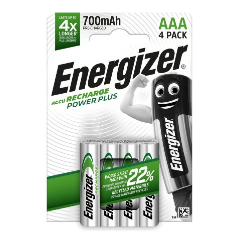 Wiederaufladbare AAA - HR3 Energizer - Blisterpackung von 4 Batterien