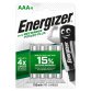 Herlaadbare AAA - HR3 Energizer - Blister van 4 batterijen