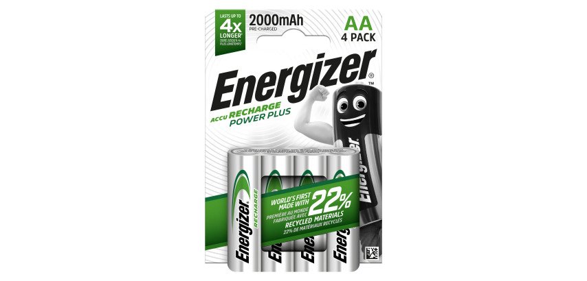 Energizer wiederaufladbare Batterien - Packung mit 4 Akkus AA/HR6 1,2 V