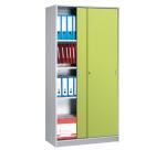 Armoires hautes bois H 180 x L 90 portes coulissantes couleur corps aluminium Harmonie