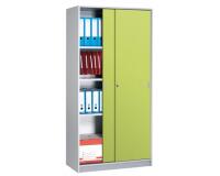 Armoires hautes bois H 180 x L 90 portes coulissantes couleur corps aluminium Harmonie