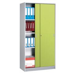 Armoires hautes bois H 180 x L 90 portes coulissantes couleur corps aluminium Harmonie