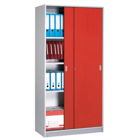 Armoire Harmonie H 180 x L 90 x P 44 cm corps aluminium portes coulissantes couleur