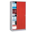 Armoires hautes bois H 180 x L 90 portes coulissantes couleur corps aluminium Harmonie