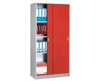 Armoires hautes bois H 180 x L 90 portes coulissantes couleur corps aluminium Harmonie