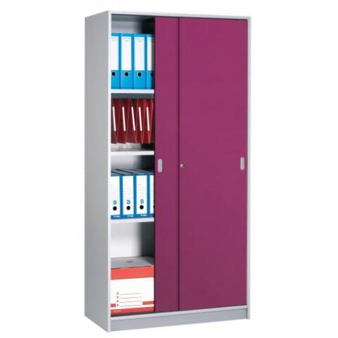 Armario Madera Alt 180 cm color aluminio puertas correderas ciruela