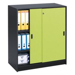 Kleiderschrank Harmonie H 100 x B 90 x T 44 cm Korpus anthrazit, Schiebetüren in Farbe