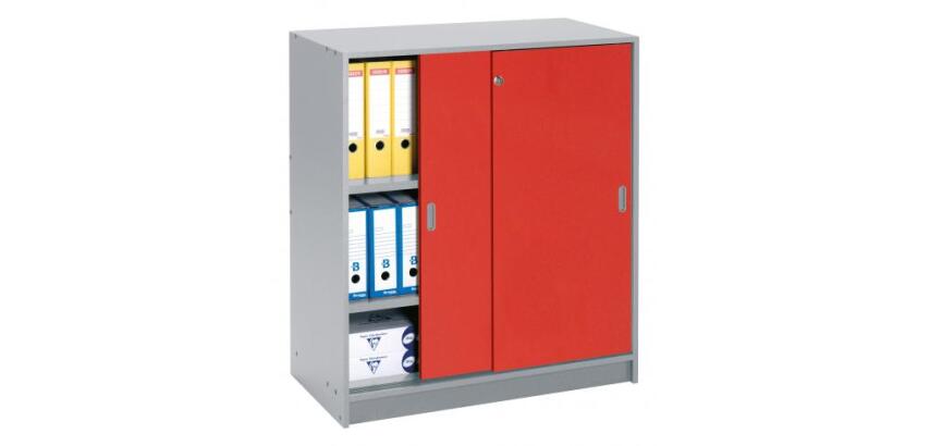 Schrank Harmonie H 100 x B 90 x T 44 cm, Aluminiumkorpus, Schiebetüren, Farbe