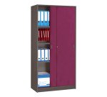 Armoire Harmonie H 180 x L 90 x P 44 cm corps anthracite portes coulissantes couleur