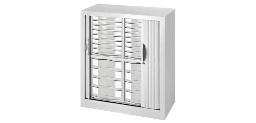 Armoire à rideaux hauteur 100 cm - 24 tiroirs