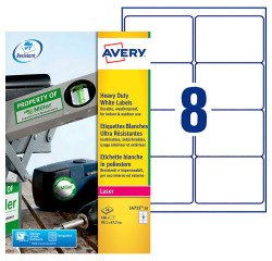 Etiqueta ultra resistente láser 99,1 x 67,7 mm Avery L4715-20 blanca - Paquete de 160