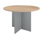 Mesa redonda 120 cm Roble claro - Pata en cruz Excellens