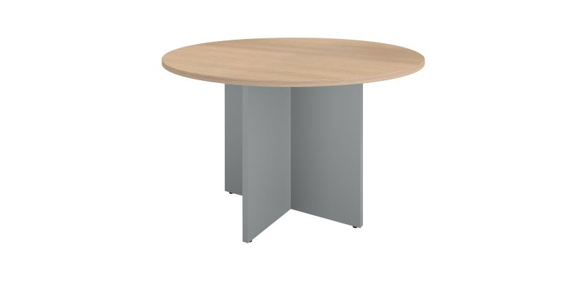 Mesa redonda 120 cm Roble claro - Pata en cruz Excellens