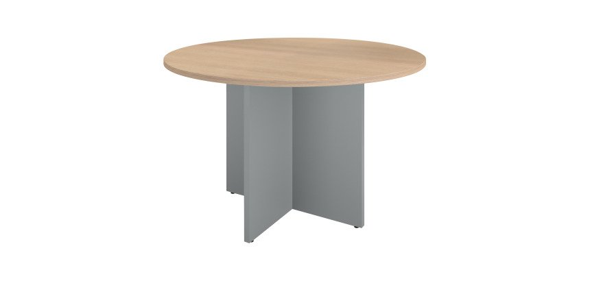 Mesa redonda 120 cm Roble claro - Pata en cruz Excellens