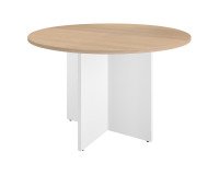 Mesa redonda 120 cm Roble claro - Pata en cruz Excellens