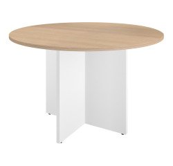 Mesa redonda 120 cm Roble claro - Pata en cruz Excellens