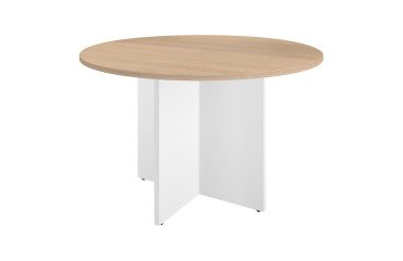 Mesa redonda 120 cm Roble claro - Pata en cruz Excellens