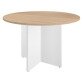 Table ronde 120 cm plateau chêne clair pieds croix Essens