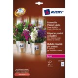 Pak 160 verwijderbare etiketten Avery laser goede weerstand 45 x 45 mm