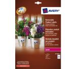 Etiquette ultra résistante enlevable laser 45 x 45 mm Avery L7126-8 blanche - Boîte de 160