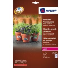 Etiqueta ultra resistente removible láser 45,7 x 25,4 mm Avery L7125-8 blanca - Paquete de 320