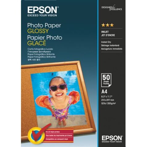 Papier photo glacé Epson A4 200 g - 50 feuilles