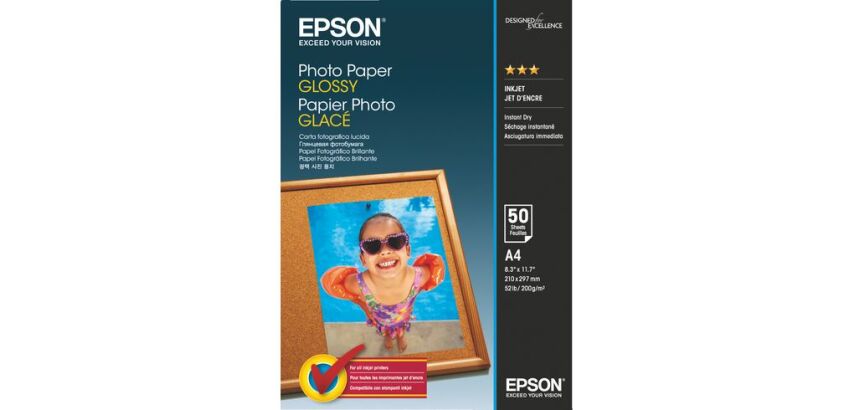 Papel fotográfico brillante Epson A4 200 g - 50 hojas
