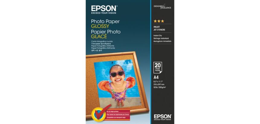 Papier photo glacé Epson A4 200 g - 20 feuilles
