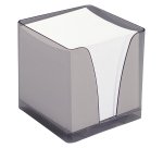 Bloc cube plexi avec une recharge papier blanc 90 x 90 mm - bloc de 800 feuilles