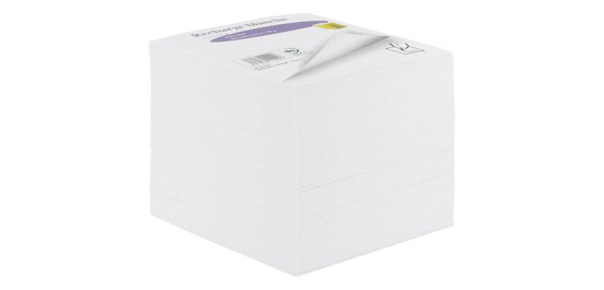 Recharge blanche supplémentaire pour bloc-cube plexi 90 x 90 mm