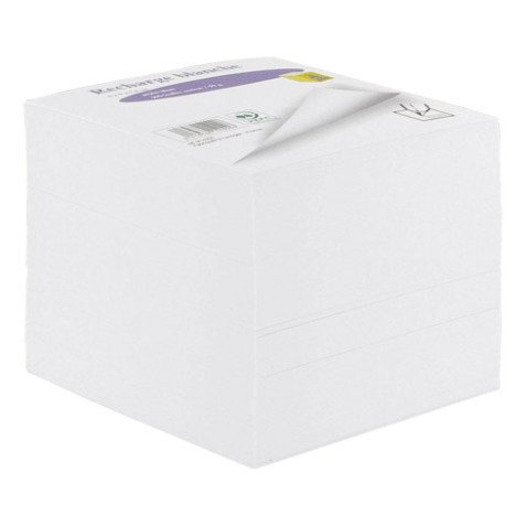 Recharge blanche supplémentaire pour bloc-cube plexi 90 x 90 mm - non encollée - bloc de 580 feuilles