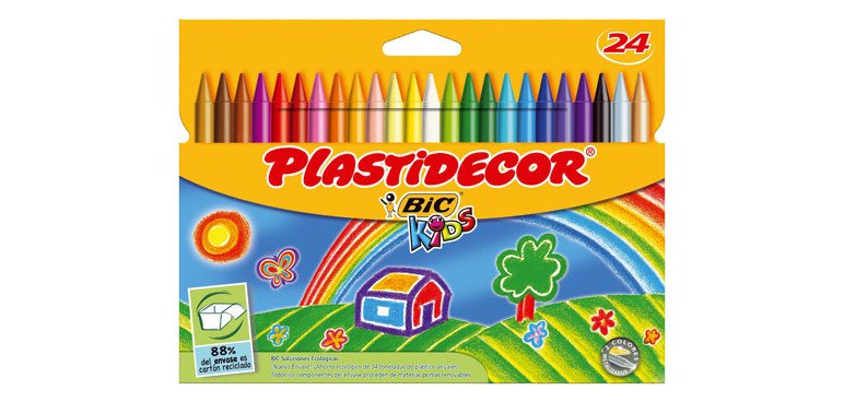 Ceras Plastidecor Bic - Caja de 24 surtidos