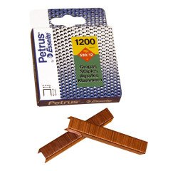 Caja de 1200 grapas de grueso cobreadas 530/12 Petrus