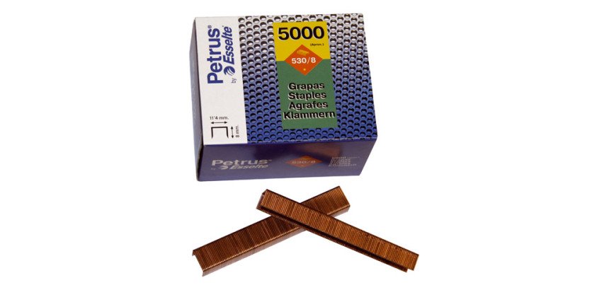 Grapas Petrus 530/8 cobredas Caja de 5000