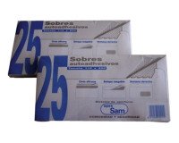 Sobres 110 x 220 mm con ventana derecha 90 g Sam - Paquete de 25