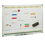 Pizarra Planning Semanal 60 x 90cm marco aluminio