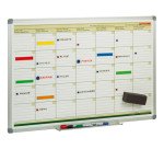 Pizarra Planning Diario-mensual 60 x 90cm marco aluminio