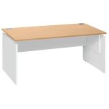 Straight desk Intuitiv' height adjustable full wooden base