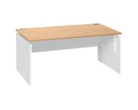 Straight desk Intuitiv' height adjustable full wooden base