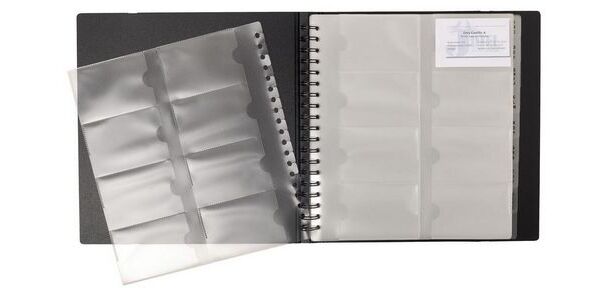 Porte-cartes de visite Exacompta polypropylène 252 x 280 mm noir - 320 cartes